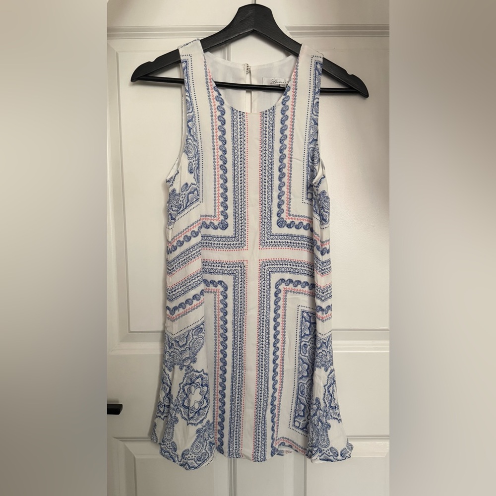 White Paisley Patterned High Neck Tank Tunic Top - Picture 5 of 12